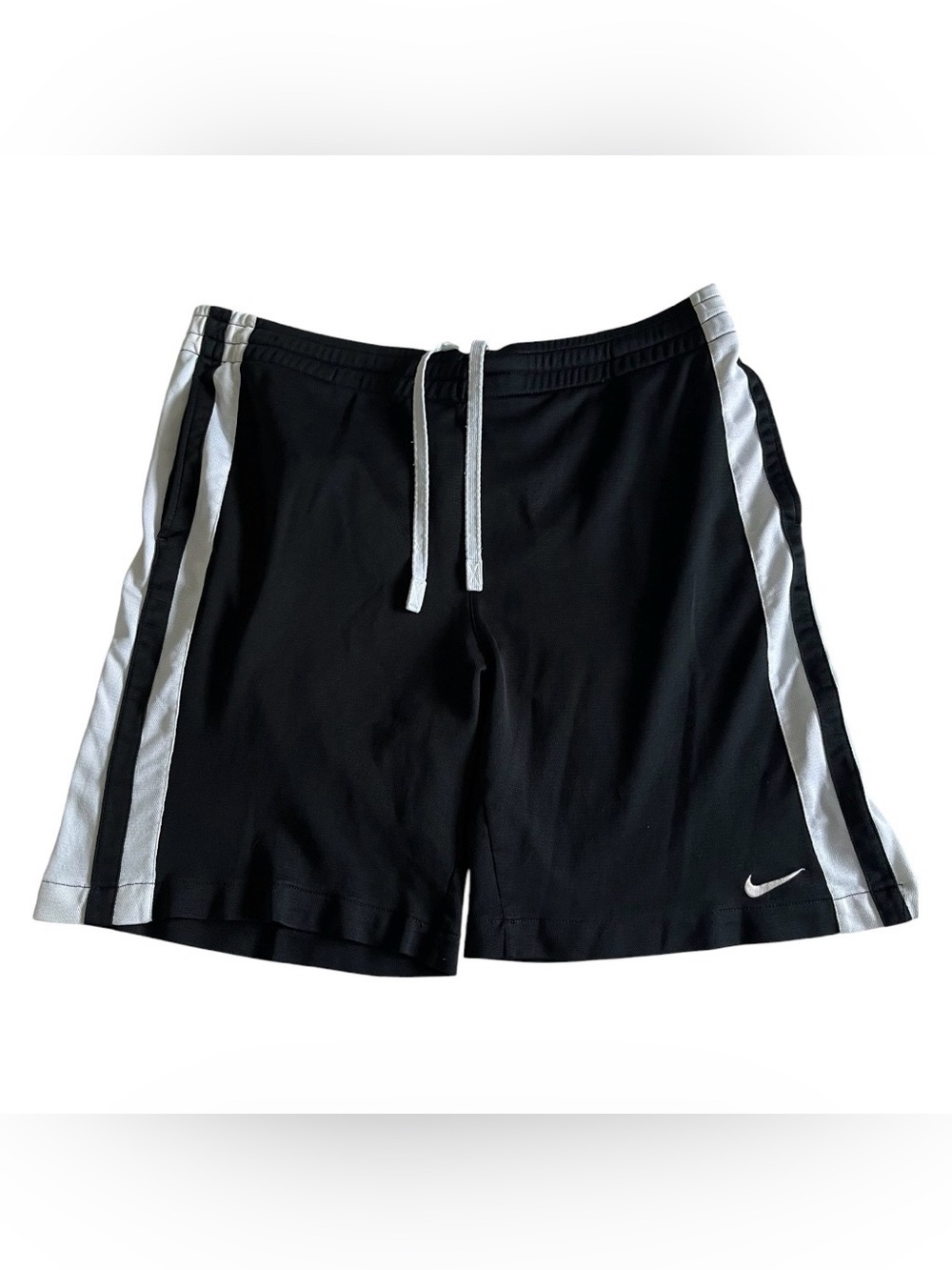 Vintage Nike Basketball Shorts Mens XL Black White Baggy Drawstring Y2K